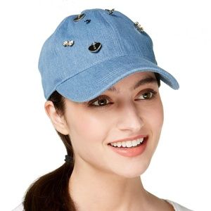 August Hats cotton denim baseball cap with charm a